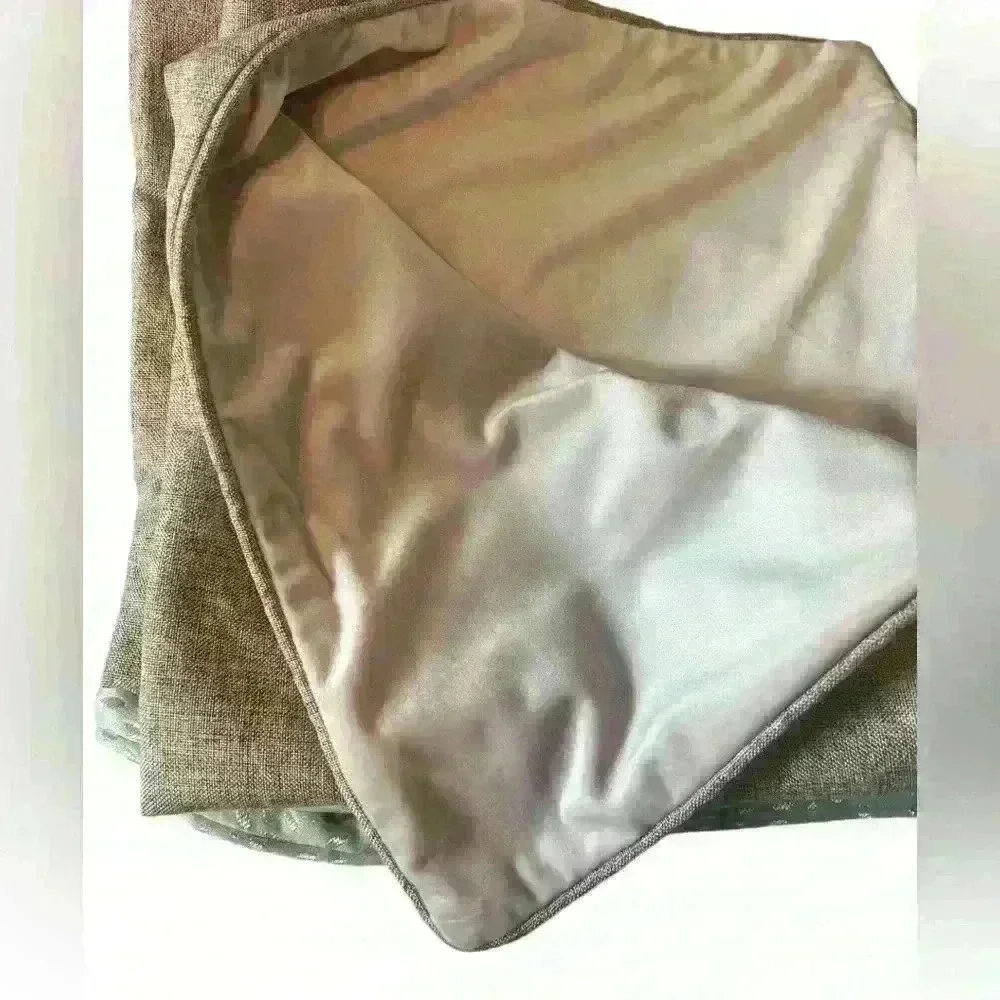 Casa Decor Pillow covers 26 by 26 Khaki/ Tan/Cream color front light pink